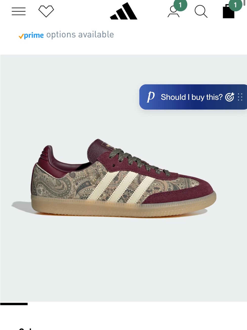 SAMBA OG X LIBERTY LONDON SHOES size 7
